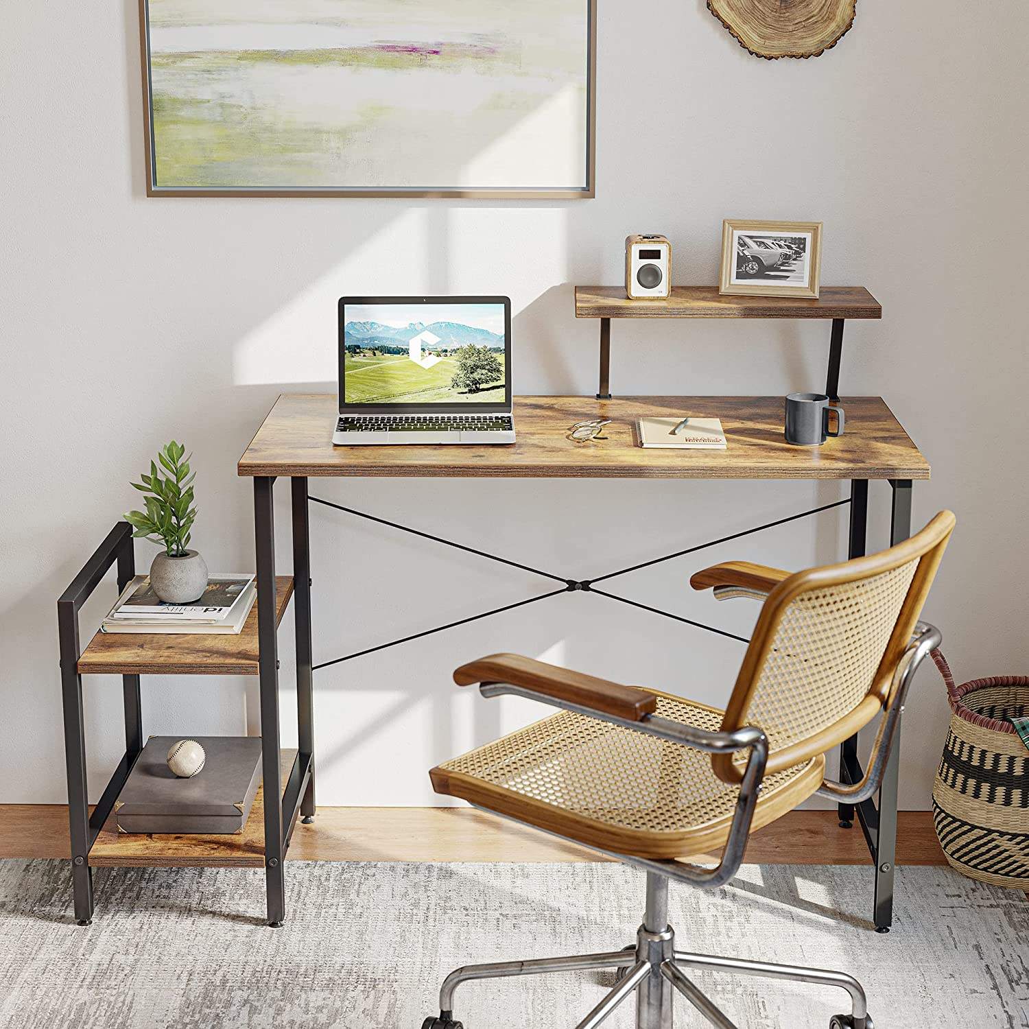 Home Used Computer Desktop Desk Home Office Furniture Student Learning Writing Table Computer Desk With Shelves