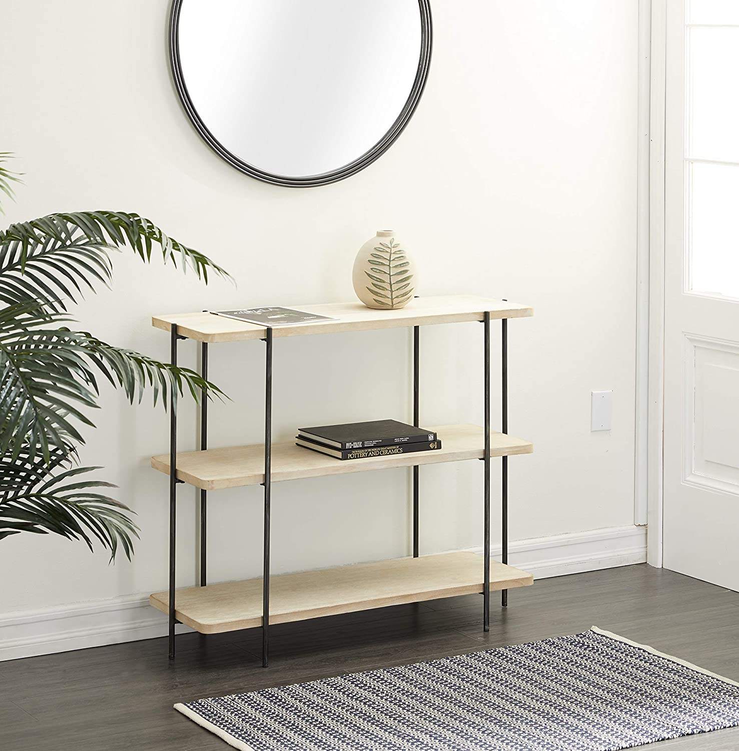 Wholesale 3 Layers Accent Wooden Console Hallway Table of Living Room Entry TV Silver / Gold Console Table