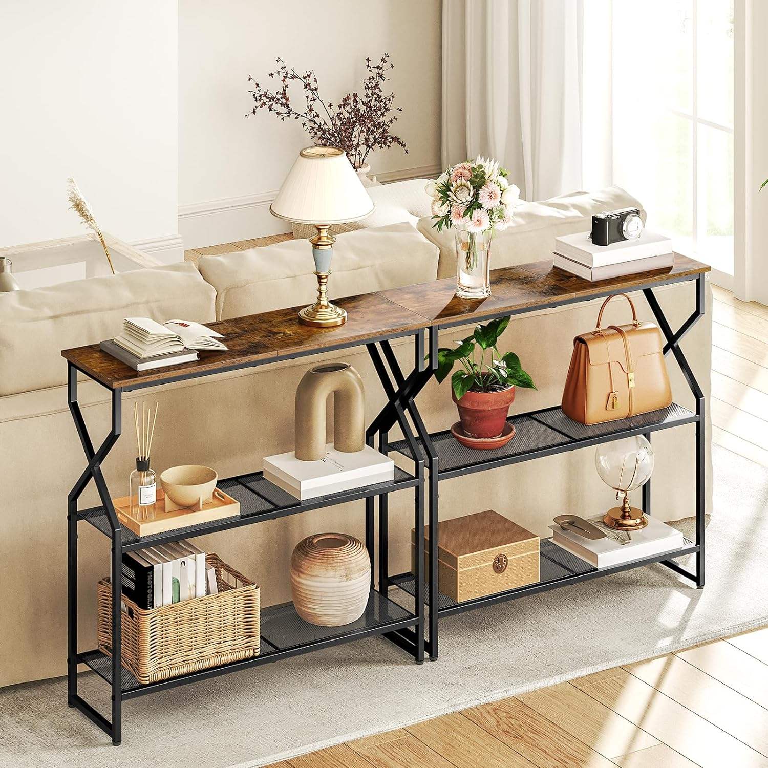 Wholesale Industrial Home Furniture Black Console Table Hotel Wood Small Entryway Console Table With Storage