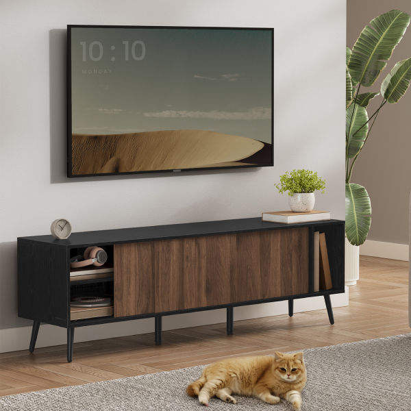 Modern and Minimalist Home Style, Easy to Assemble Wooden Large Capacity TV Cabinet with Sliding Drawers