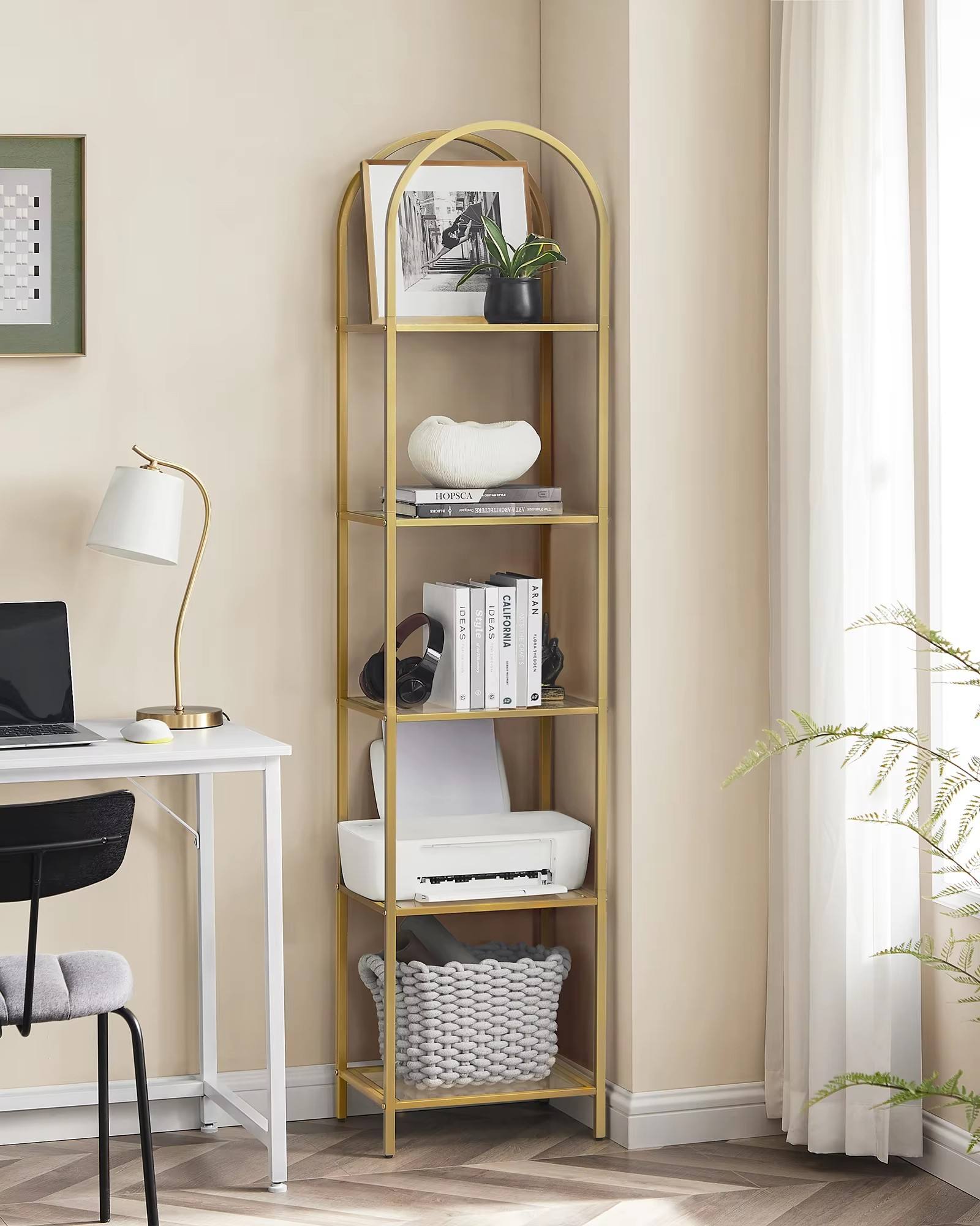 Modern Minimalist Living Room and Study Bookcase and Shelves