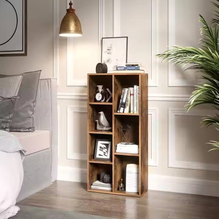 Modern Living Room Bedroom Standalone 7-section Storage Unit Wooden Cabinet