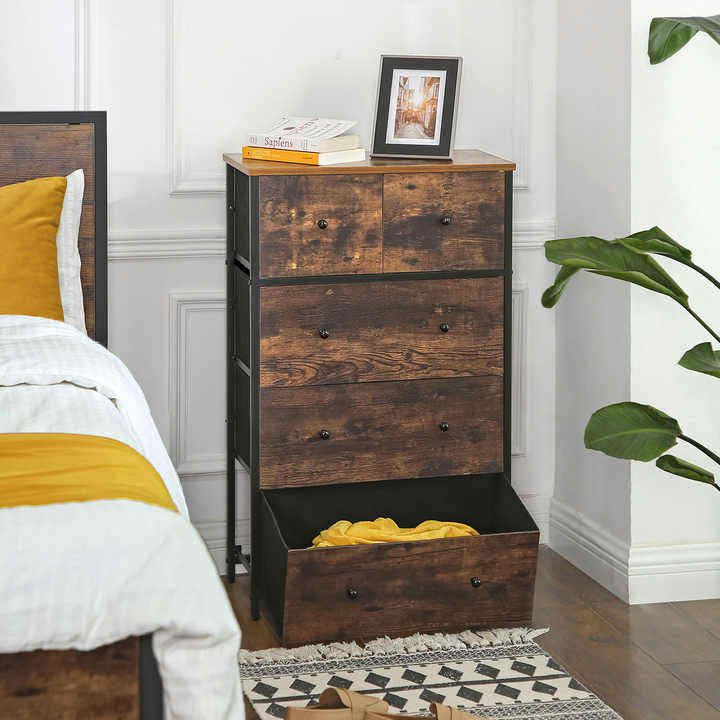 Industrial Style Living Room and Bedroom with 5 Drawer Storage Units, Drawer Cabinets, Dressing Table